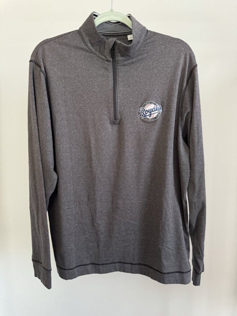 Vintage Kansas City Royals Cutter & Buck 1/4 Zip Pullover Men's Medium Grey